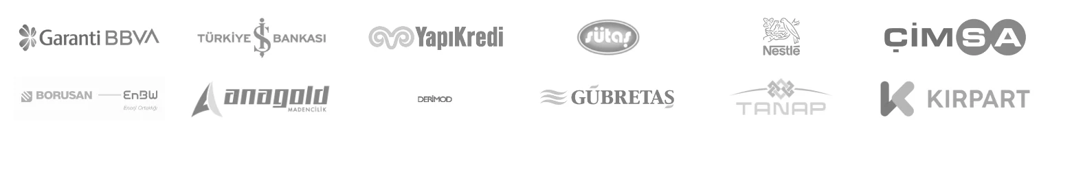Etki Fabrikası sürdürülebilirlik raporu hazırladığı markalar: Garanti BBVA, İş Bankası, Yapı Kredi, Sütaş, Nestlé, Çimsa, Borusan, Anagold, Derimod, Gübretaş, TANAP, Kırpart
